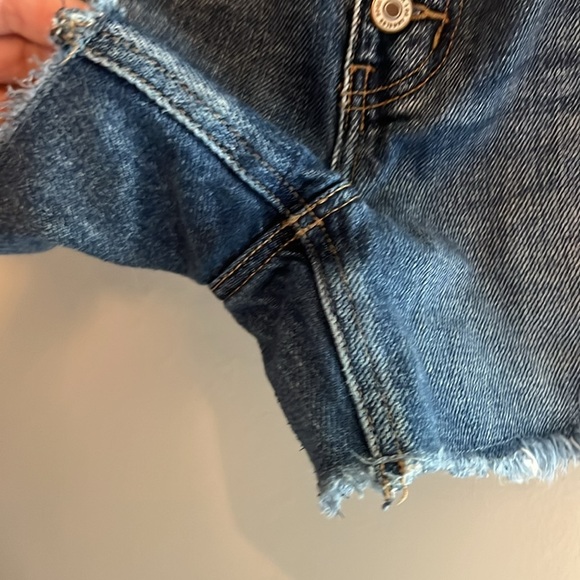 KanCan Blue Distressed Jean Shorts High-Waisted - Picture 6 of 9